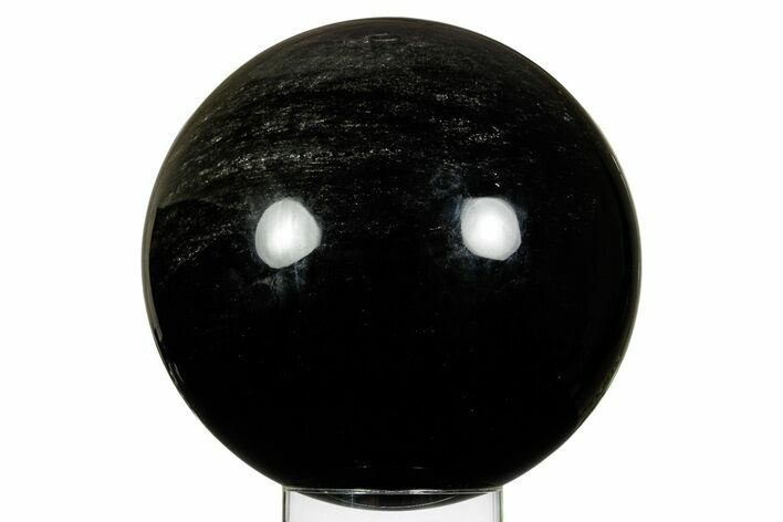 Polished Silver Sheen Obsidian Sphere - Mexico #362095